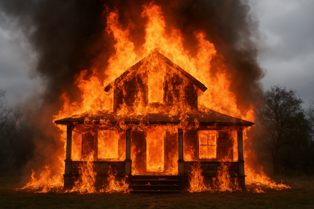 sonhar casa pegando fogo