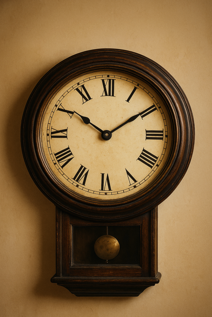 Relógio com números romanos marcando 10h10, ilustrando o simbolismo de sonhar com relógio.