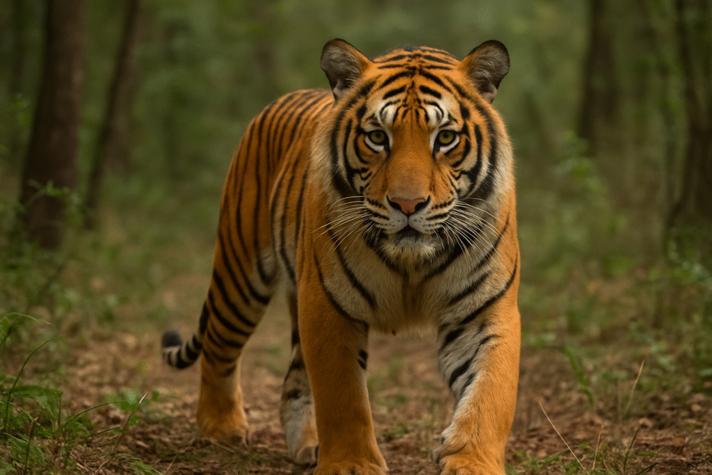 tigre caminhando na floresta em sonho com significado espiritual e psicológico