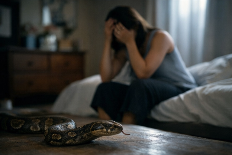 Significado de sonhar com cobra no quarto ligado a ansiedade e conflitos internos