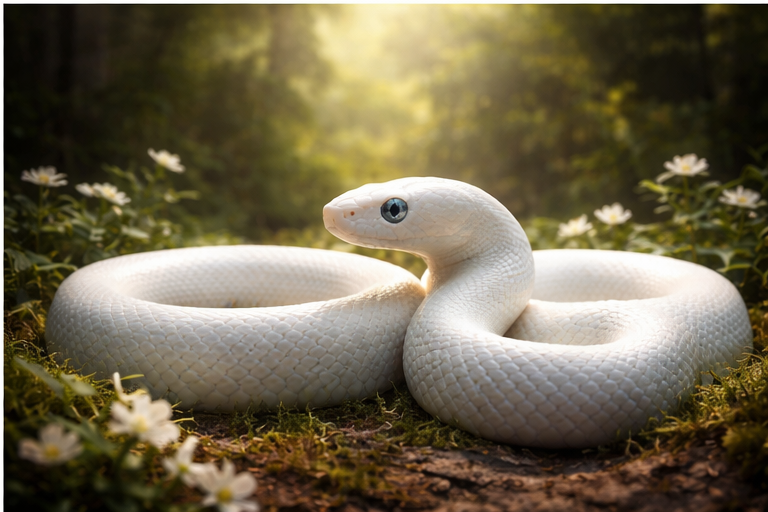 Sonhar com cobra branca tranquila revela cura emocional, autoconhecimento e paz interior