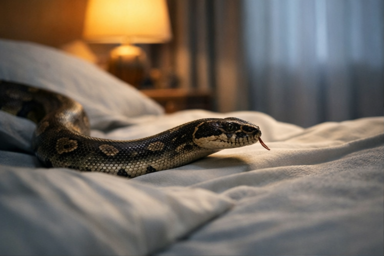 sonhar com cobra na cama