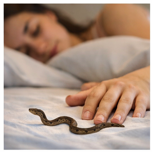 Sonhar com cobra pequena no quarto representa um alerta sutil ligado à vida pessoal e emocional.